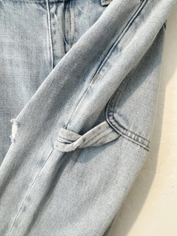 Pistola Dylan Carpenter Jeans Size 26 Wide Leg Baggy Light Wash Denim Utility - Image 10