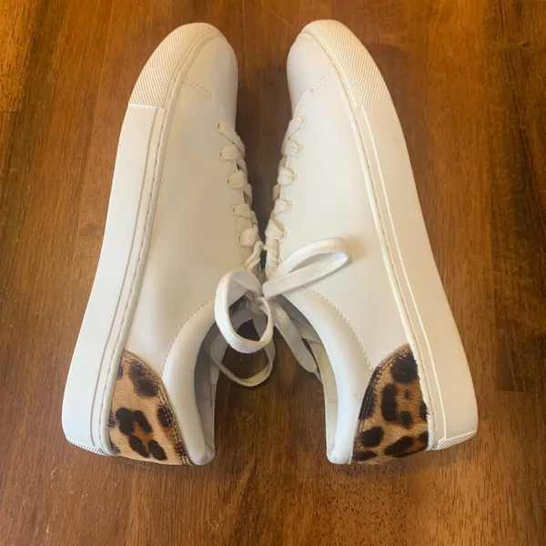 J. Crew Women's Saturday Sneaker 8 White Sneakers with Leopard Detail - Image 10