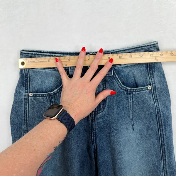 BDG 24 Elise Barrel Jean Blue High Rise Balloon Horseshoe Leg Slouchy Relaxed - Image 14