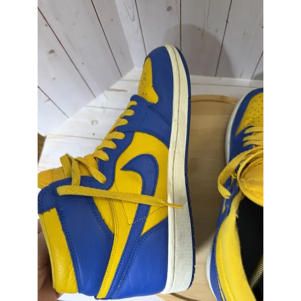 Nike Air Jordan Reverse Laney High Top Colorblock Sneakers Blue/Yellow Size 10.5 - Image 8