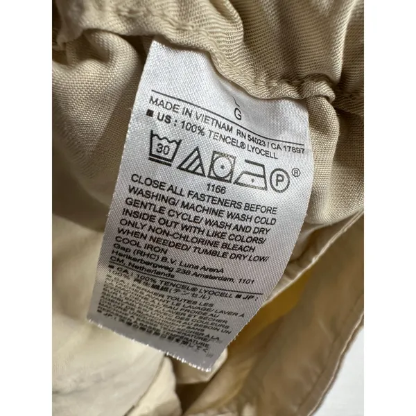 Banana Republic‎ Beige Tencel Wide Leg Pants High Rise Elastic Back Womens Large - Image 6