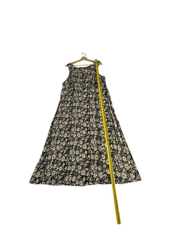 Vintage 90s More Jazz Size 18 Petite Daisy Floral Crinkle Midi Dress - Image 11
