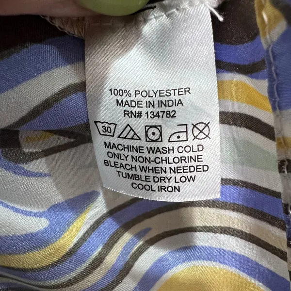 Indulge in Style Maxi Dress L Blue Yellow Floral Print Sleeveless Open Back - Image 4