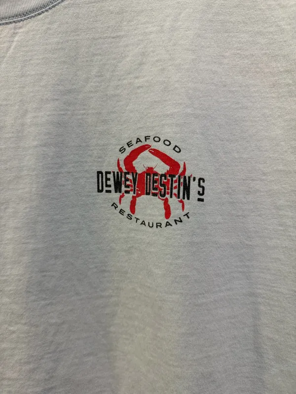 SoftShirts Dewey Destins Seafood Restaurant Short Sleeve Tee Blue - Image 3