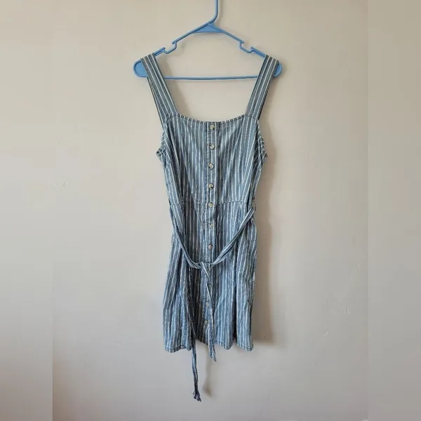 Urban Bliss 100% Cotton Striped Pinafore Dress Seersucker Retro Festival Size 6 - Image 5