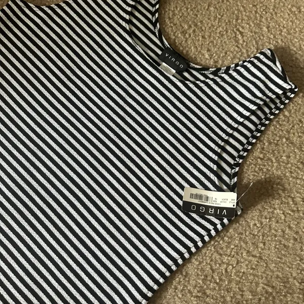 virgo Monochrome Striped Tank Top size 16 - Image 2
