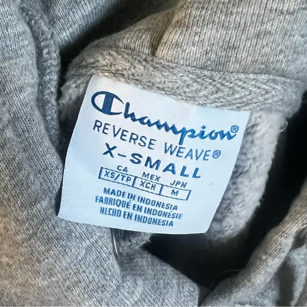 Champion gray pullover cropped hooded sweatshirt - Image 2