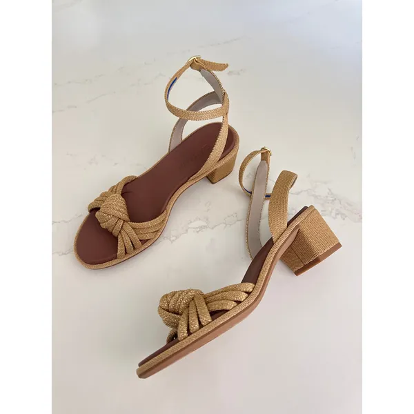 ROTHY'S The Knot Heeled Sandals in Golden Sun Size 6.5 - Image 3
