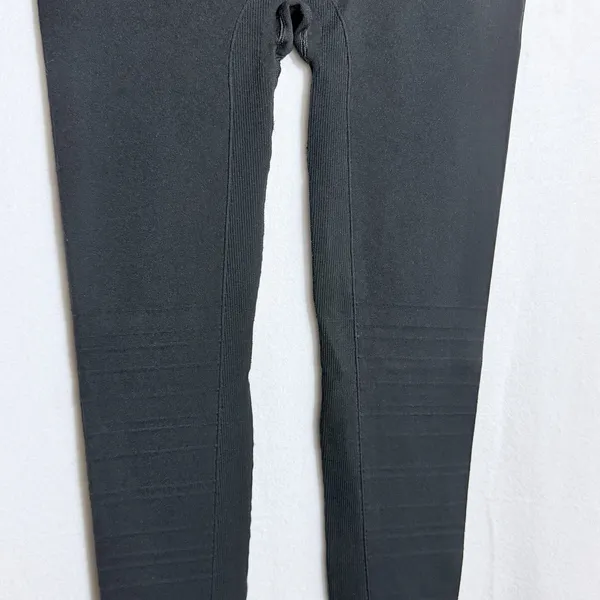 Blanqi Black Moto Cuffed Hipster Belly Support Maternity Leggings Size L - Image 7