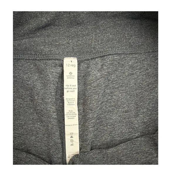 Lululemon Straight Leg Casual Gray Sweatpants Baggy Loose Fit Size Women's 12 - Image 3