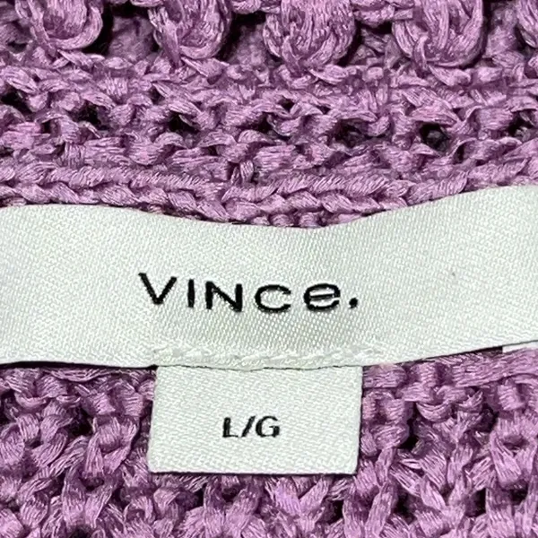 Vince‎ Womens Size Large Crochet Camisole Tank Top Square Neck Knit Purple Lilac - Image 8