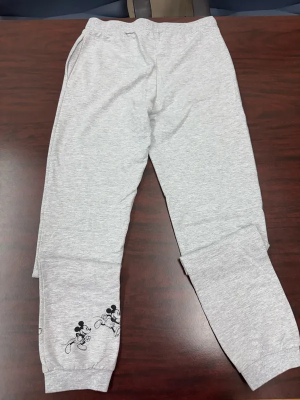 Disney Mickey & Minnie Grey Jogger Sweatpants with Pockets Size Small - Image 3