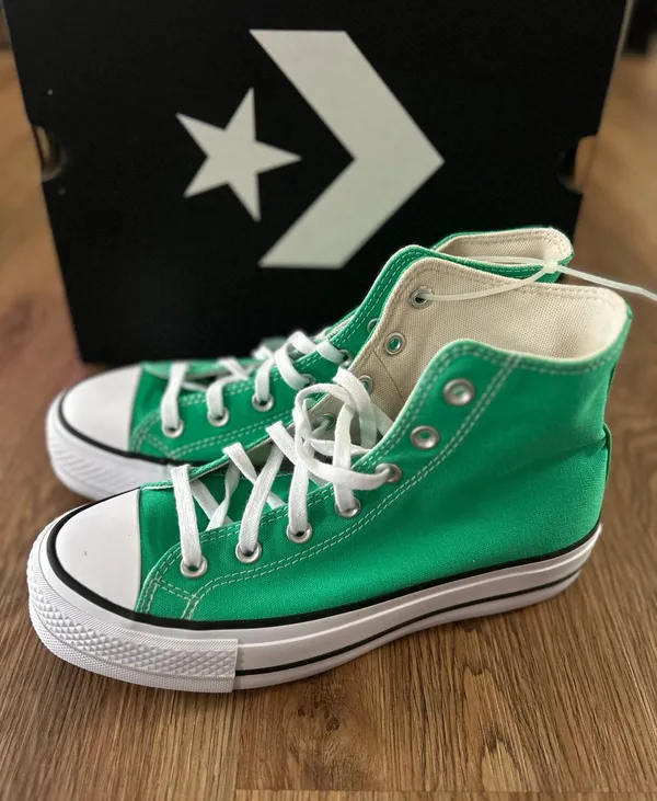 CONVERSE Ctas lift platform green lace up shoes sneakers women’s 7.5 new - Image 7