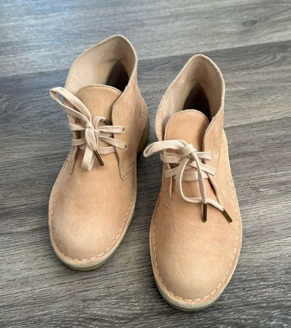 Clarks Tan Ankle Boots 7 Lace Up leather booties - Image 2