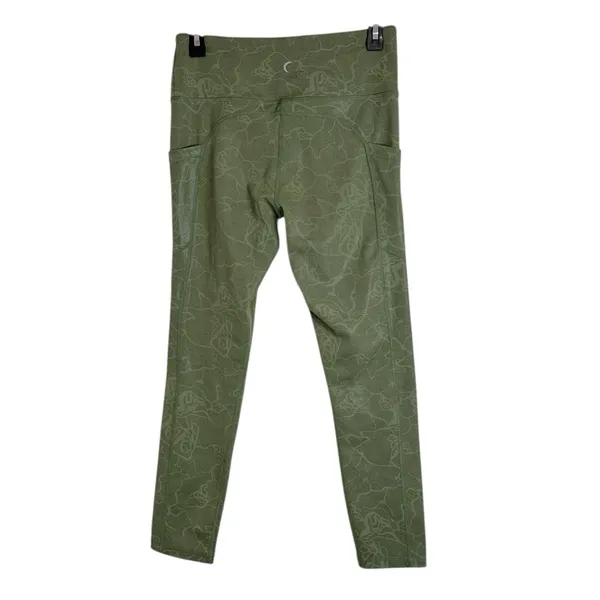 Zyia Active Light n Tight Olive Maze Green High Waist Crop Leggings size 8-10 - Image 2