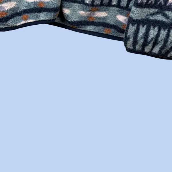 Patagonia Fleece Pullover Synchilla Snap-T Women L Blue Geometric Aztec Pocket - Image 12