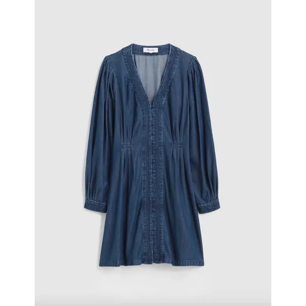 Madewell Denim Button Front Mini Dress Annandale Wash Blue Rigid US 10 NWT - Image 6