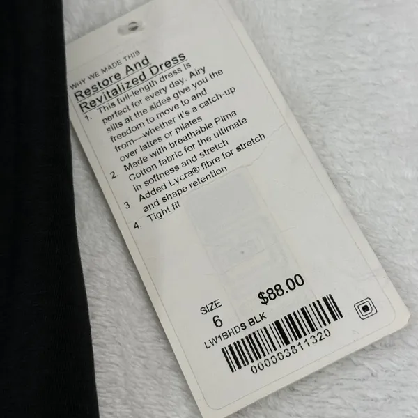 Lululemon Restore and Revitalized Dress Black Maxi‎ Racerback Keyhole Size 6 NEW - Image 2