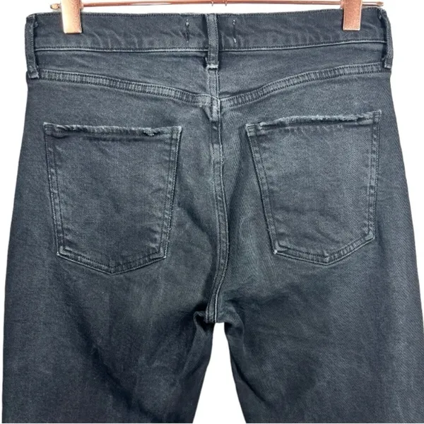 AGOLDE Toni‎ Mid Rise Straight Leg Jeans Black Distressed Hem Size 26 A133D-3002 - Image 8