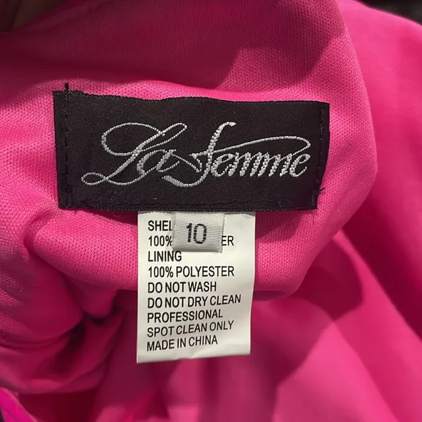 NWT La‎ Femme 30304 Hot Pink Backless Mini Dress Sz 10 $258 - Image 5