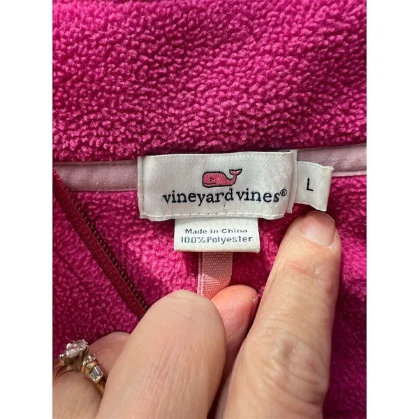 Vineyard Vines Women's Pink Fleece Vest Size L Casual Sleeveless - Image 3