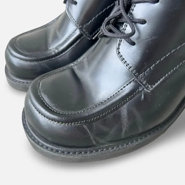 Vintage Y2K Steve Madden Black Leather Chunky Heel Oxford Shoes Size 7.5 grunge - Image 5