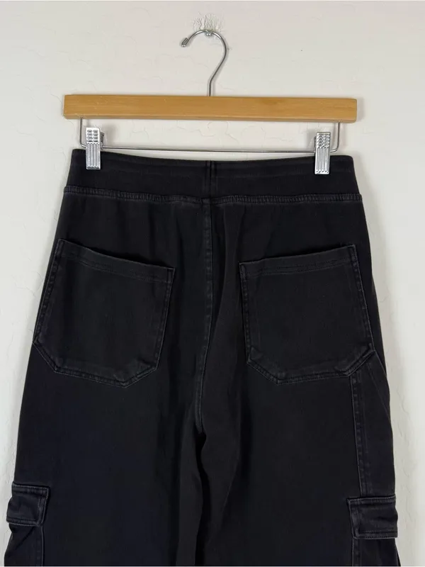 Halara Flex Black Denim Wide-Leg Cargo Pants - Image 9