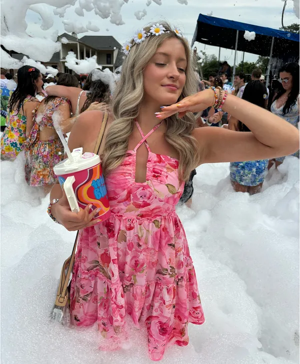 Shein Pink Floral Dress Mini - Image 3