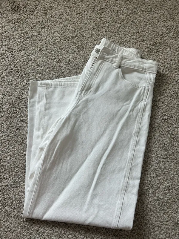 Women’s white wide leg belted jeans H&M - Image 12