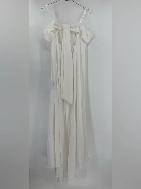 Lulus Dose of Love Ivory Satin Off-the-Shoulder‎ Mermaid Maxi Dress size large - Image 6