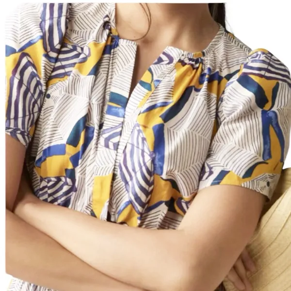 Anthropologie The Somerset Cotton Beach Umbrella Print Mini Dress Size S - Image 3