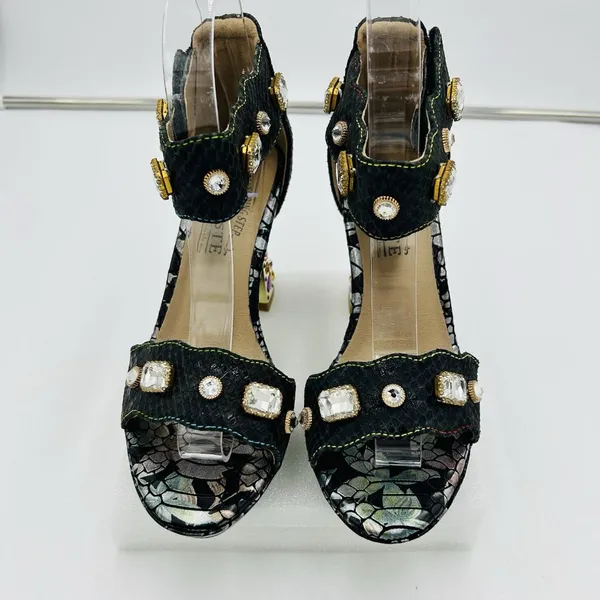 L'ARTISTE SPRING STEP Jewell Sz US 5.5-6 EUR36 Embellished Heel Platform Sandals - Image 2
