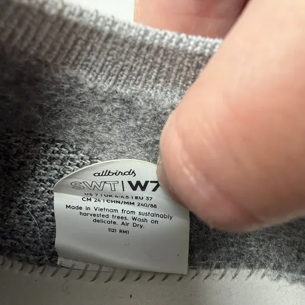 Allbirds Trail Runners SWT Sneakers Grey Sustainable Wool Tencel Women Size 7 - Image 6
