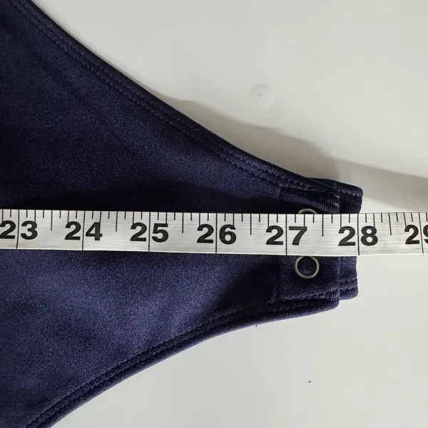 Good American Bodysuit Blue Long Sleeve Deep V Stretch Snap Closure Size 4 - Image 9