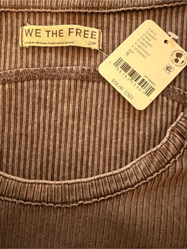 We The Free NWT Jamie Tank Washed Black Ribbed Buckle Straps - Image 8