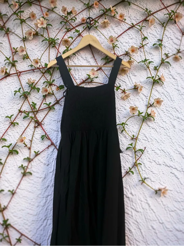 Scarlet Darkness Black Gothic Corset Midi Dress Boho Witchy Alt Festival Size M - Image 14