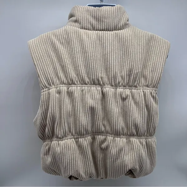Forever 21 Cream Wide Wail Corduroy Vest w/Front Pockets-Size L - Image 6