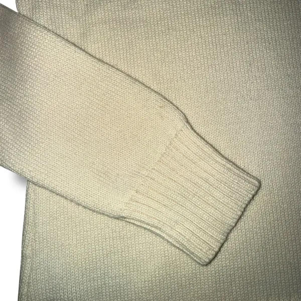 VTG Lauren Ralph Lauren American Flag Cotton Knit Sweater Cream Women Medium Y2K - Image 4