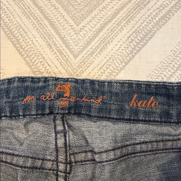 7 For All Mankind Kate Straight Leg Jeans Size 28 Embroidered Pockets - Image 4