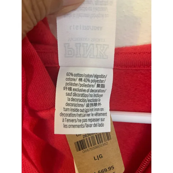 VS Y2K Cozy Aesthetic Pink Zip Up Hoodie Womens Large Red NWT Gold Logo Fleece - Image 5