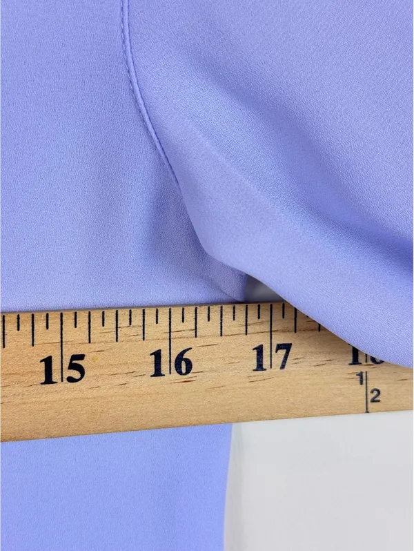 LOFT Lavender White Contrast Collar Utility Blouse Button Down Shirt XS - Image 9