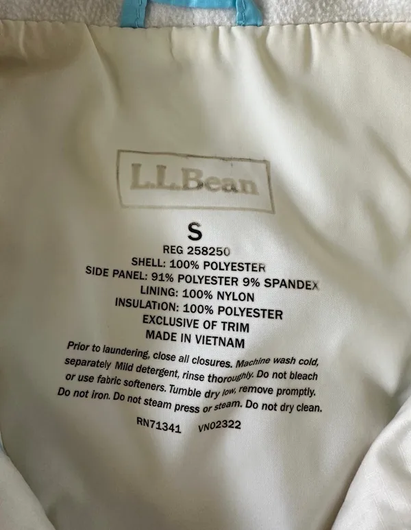 L.L.Bean Women’s S Ivory Thinsulate Vest Full Zip Pockets Lined Solid - Image 3