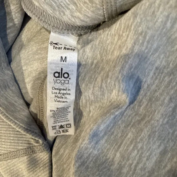 Alo Yoga High Waist Womens Leggings Size M RN 87320 Compression GREY & WHITE - Image 6