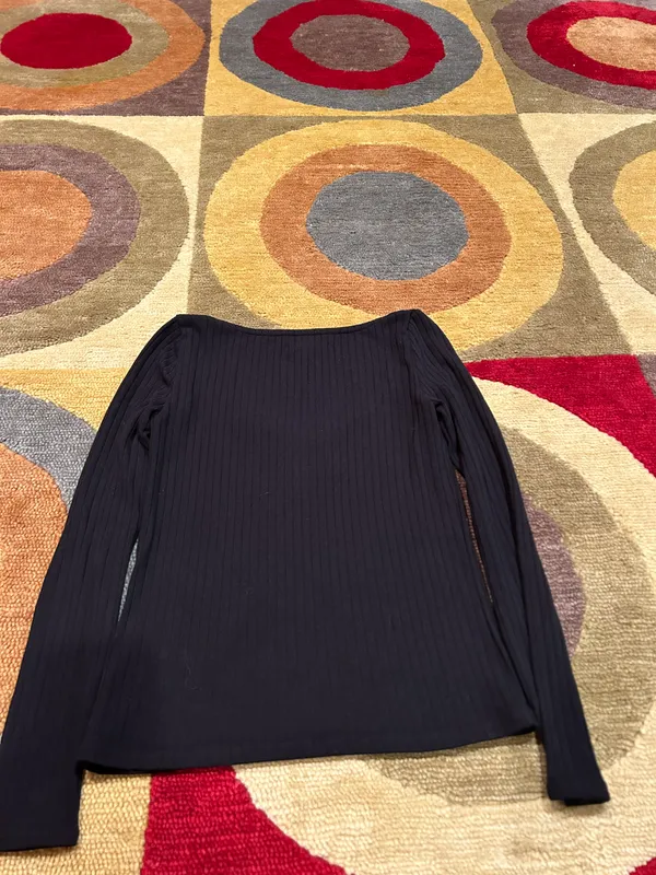 Madewell Like-New Ribbed Sweetheart Top Long Sleeve Shirt Women’s Size Medium - Image 4