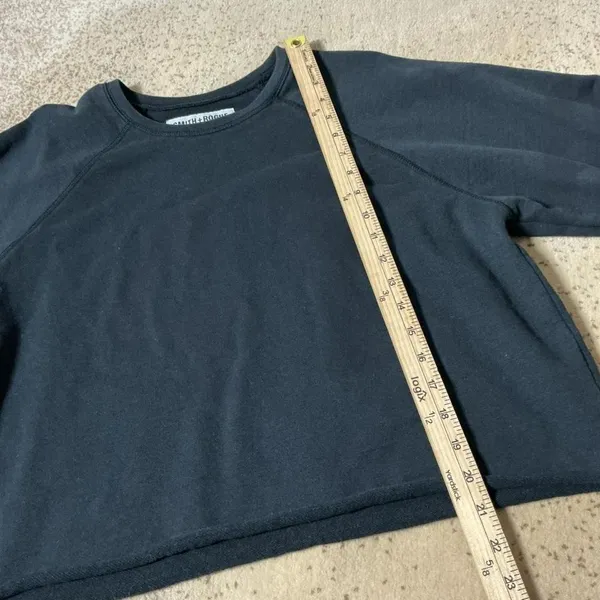 Smith + Rogue Black Cropped Raglan Sweatshirt 100% Tanguis Cotton‎ L Gorpcore - Image 3
