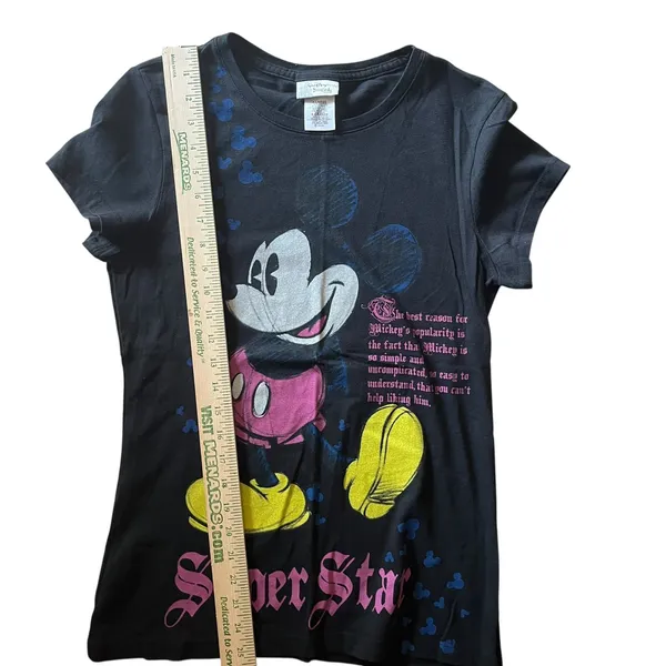 Walt Disney World Mickey Mouse‎ Black T-Shirt Super Star Disneyland XL - Image 9