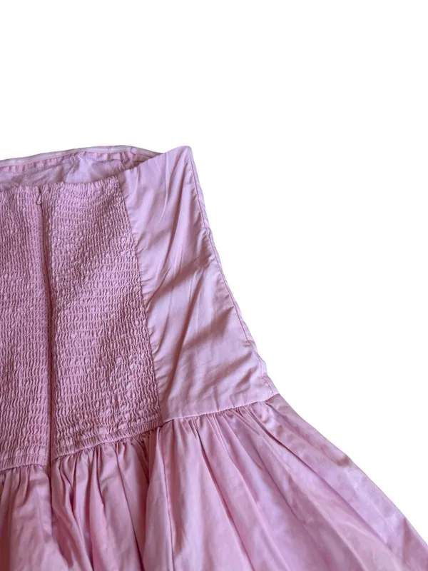 Abercrombie & Fitch Pink Bubble Hem Mini Dress Strapless Barbie Size Large NWT - Image 12
