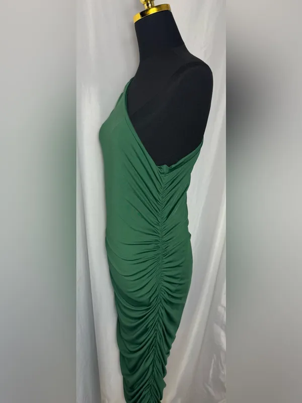 Botique style homecoming party fits One-Shoulder Emerald Green Sheath Dress XL - Image 9