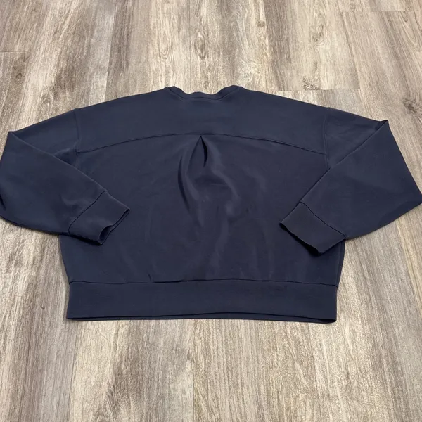 Spanx AirEssentials Dark Storm Blue Grey Crew Neck Sweatshirt Womens Large - Image 4