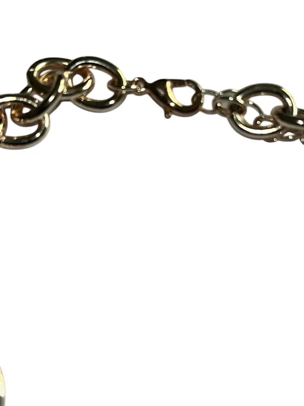 🔴GUESS Silver Crystal Charm Link Necklace - Image 3